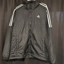 adidas Primegreen Black Hooded Track Jacket Full Zip Men's Size L