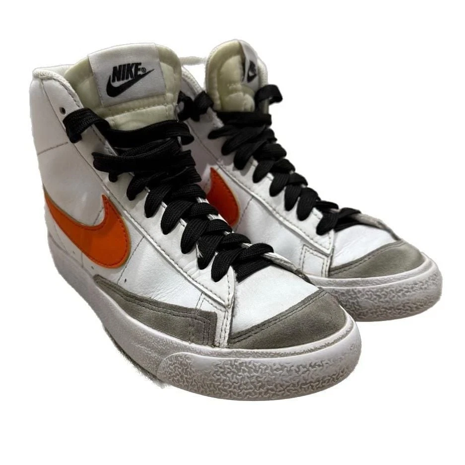 Nike Blazer Mid '77 Niños Mayores' Zapatos - Blanco/Gris Lobo/Negro/Naranja Seguridad Foto 4 de 4