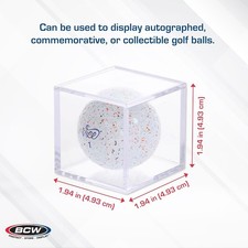 Golf Ball Display Plastic Clear Case Cube Square Stackable Holder Autograph BCW