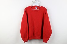 Vtg 80s Russell Athletic Womens Large Blank Boxy Fit Crewneck Sweatshirt Red USA