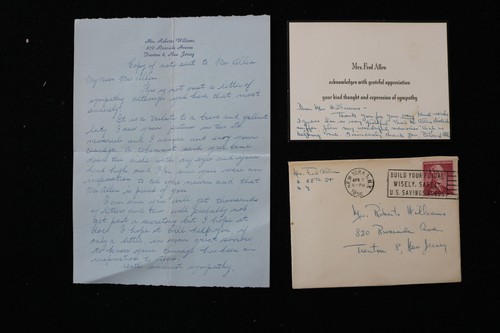 1956 MRS. FRED ALLEN SYMPATHIEKARTE - LOT OF 3 ITEMS - K 2927