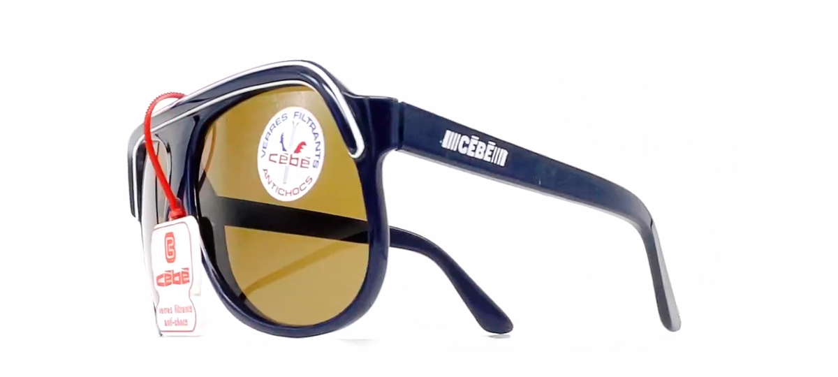 Vintage CEBE 974 Sunglasses - France 1990's - RARE - Large - Blue