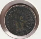 1863 Indian Head Penny American Civil War Copper Nickel US Coin Rare Old Cent