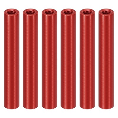 M3 Aluminium Abstandshalter, 6stk Metallabstandshalter 3mm IDx5mm ODx35mm L, Rot