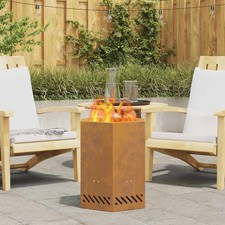 Fire Pit Brown 38 x 38 x 51 cm Weathering steel vidaXL