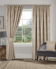 Image of Lined Pencil Pleat Natural Curtains Sundour Buckingham