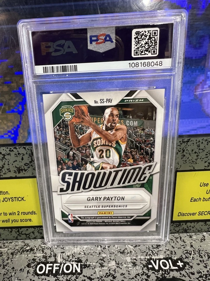 Mosaico Gary Payton 2023 #SSPAY Showtime Signature azul/49 graduado PSA 10 GEMA MT Foto 4 de 4