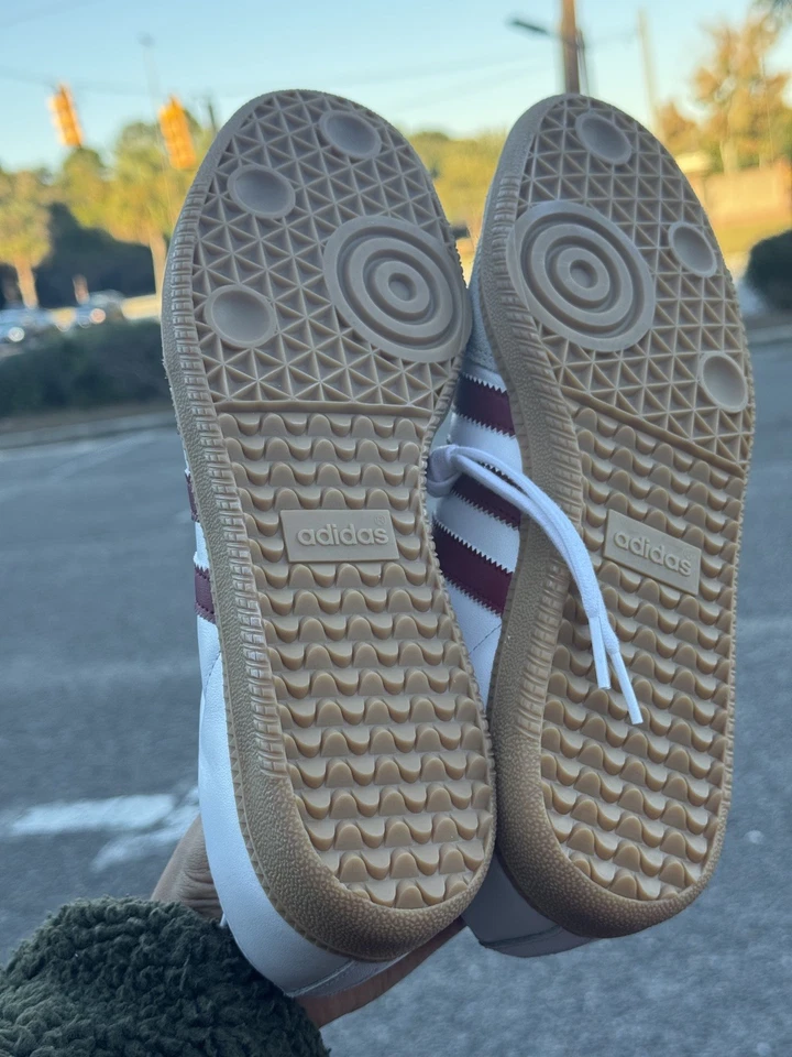 Adidas Originales Samba OG Para hombres Talla 9.5 Blanco Borgoña Goma Zapatos Informales IF3813 Foto 3 de 4