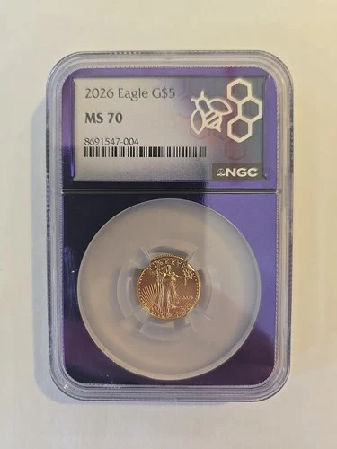 2026 $5 American Gold Eagle 1/10 oz NGC MS70 Gold Coin