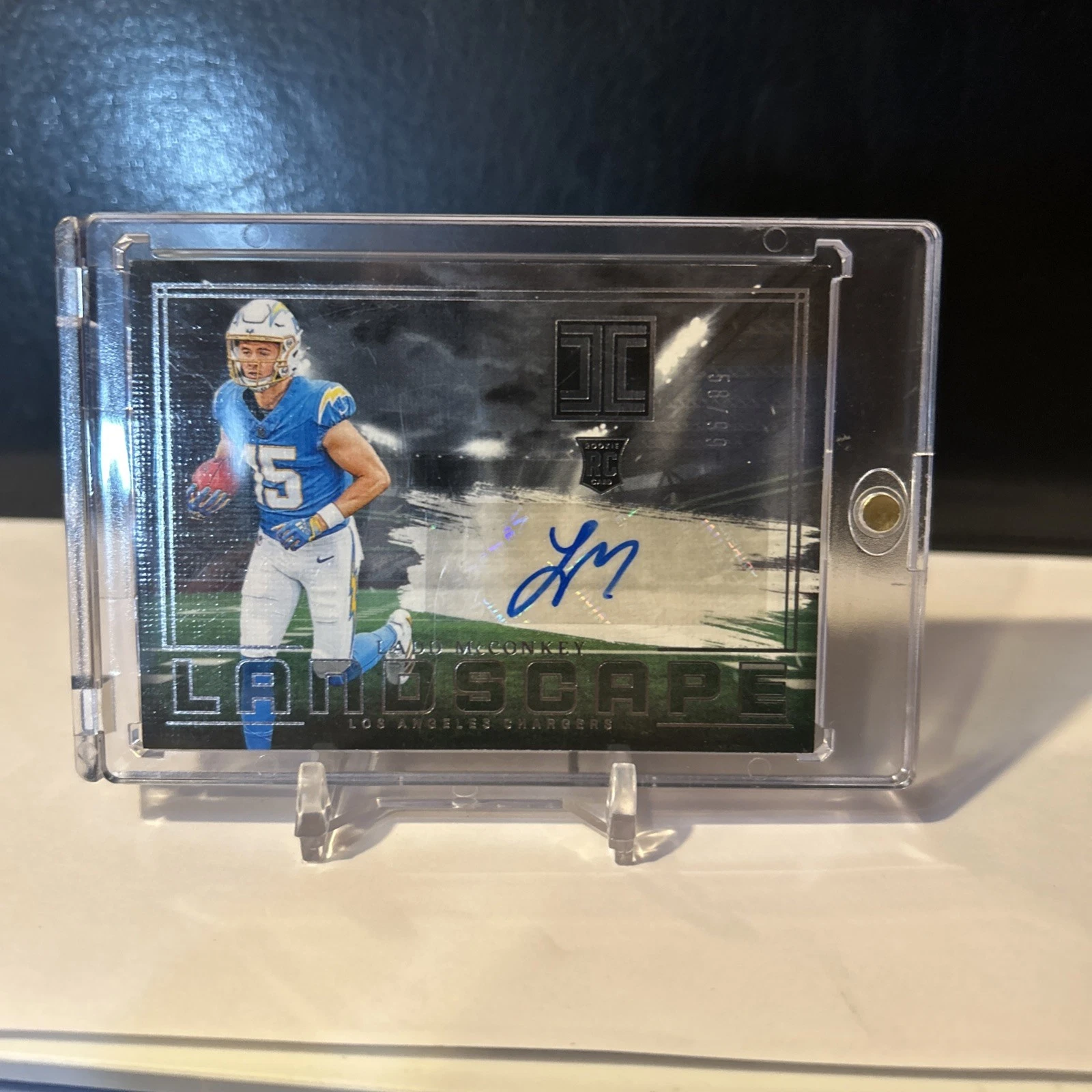 Ladd McConkey Panini Impeccable Rookie Landscape Autographs #RLALMY Base