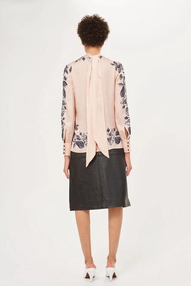Nueva Blusa Corbata Floral Topshop $110 Talla 6 Foto 3 de 4