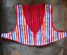 Kids Asian Oriental Multi Color Stripe Vest Satin Unisex