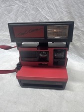 Vintage Polaroid Cool Cam 600 Instant Camera Red Black w/ Matching Case Tested