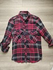 Zara Women's navy blue and red plaid button down shirt size XS