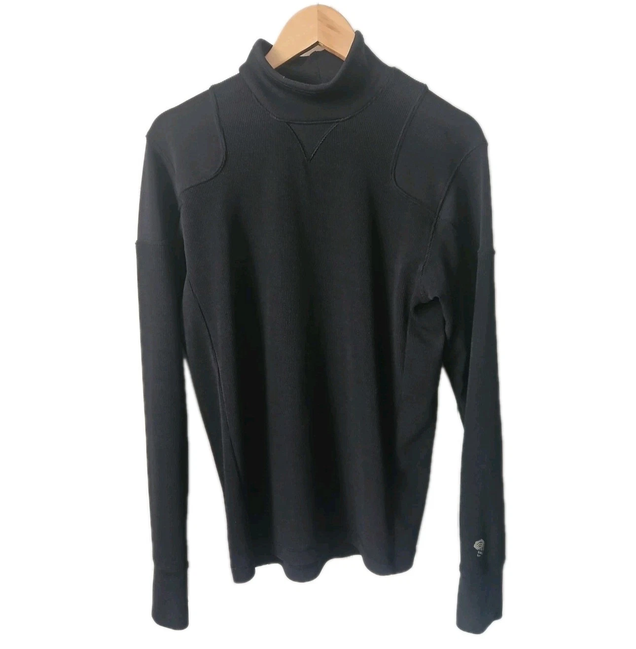 Mountain Hardwear Shirt Mens M Black Long Sleeve Mock Neck Gorpcore Airmesh