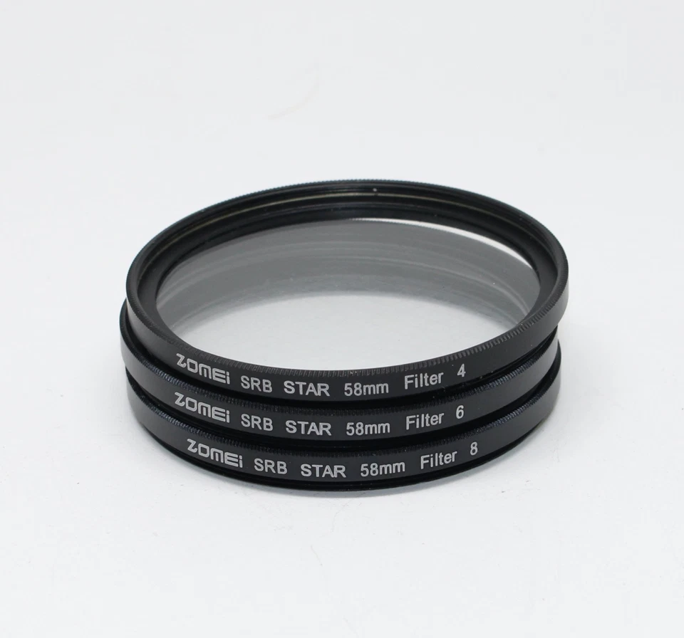 Vintage 58mm Camera Photographic Lens Filters: Zomei Star 4, Star 6 and Star 8 - Image 2 of 2