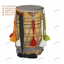 Indian Fiesta Musical Mu Bhangra Dhol Mango Wood Instrument With Cover