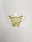 Vintage Federal Glass Madrid Amber Yellow Depression glass sugar bowl