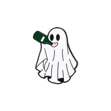 Halloween Cute Ghost Brooches Lapel Pins for Women Funny White Love Heart Boo Gh