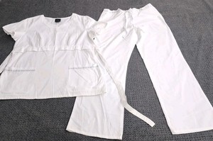 Baby Phat White Scrub Set Large Top / Medium Pants