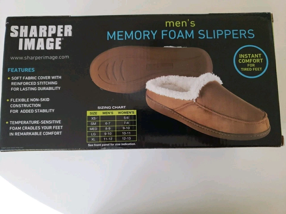 New Men's Sharper Image Memory Foam Slippers Size XL 11-12 - Image 3 of 4