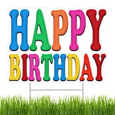 Happy Birthday Yard Sign Decoration Party Home Kids BDay Lawn Event Display