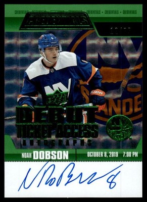 2019 Upper Deck Credentials Noah Dobson Debut Ticket Access RC Auto 199/199 VG