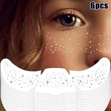 Temporary Patch Glitter Silver Freckles Face Tattoo Sticker Fake Freckle 6Pcs  
