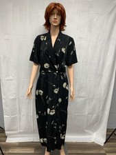 Classics Carol Anderson Womens Black Floral Vintage Maxi Dress 12 52.5  Long