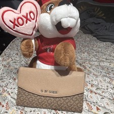 G by GUESS Beige/Brown Logo Bi-Fold Wallet with ID Window, Credit Card Slots