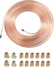Flexible 25 Ft Copper Brake Line Tubing Kit 14 Inch Alloy Coil With Fittings