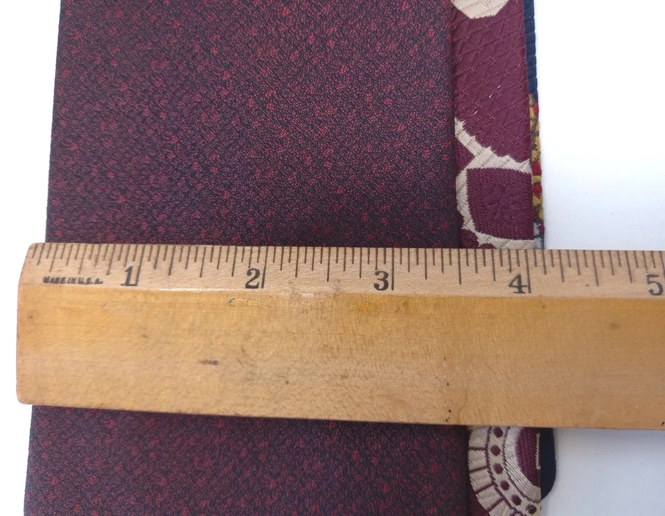 Lote De 3 Corbatas Retro Para Hombre Funky Años 50 60 Borgoña De Colección Disco Poliéster Anchas Foto 2 de 4