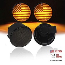 Turn Signal Front Lights Smoked Amber LED Indicator Blinker for Jeep Wrangler