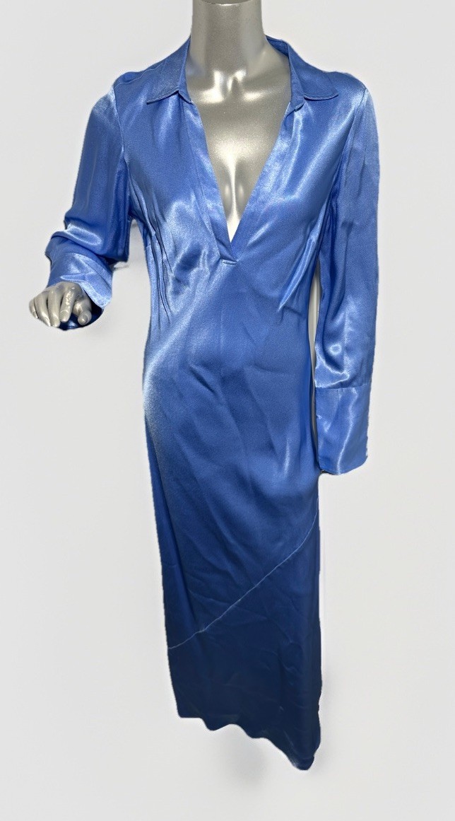 J.CREW Collection Limited-edition maxi collared slip dress shiny crepe Satin 8 image 6
