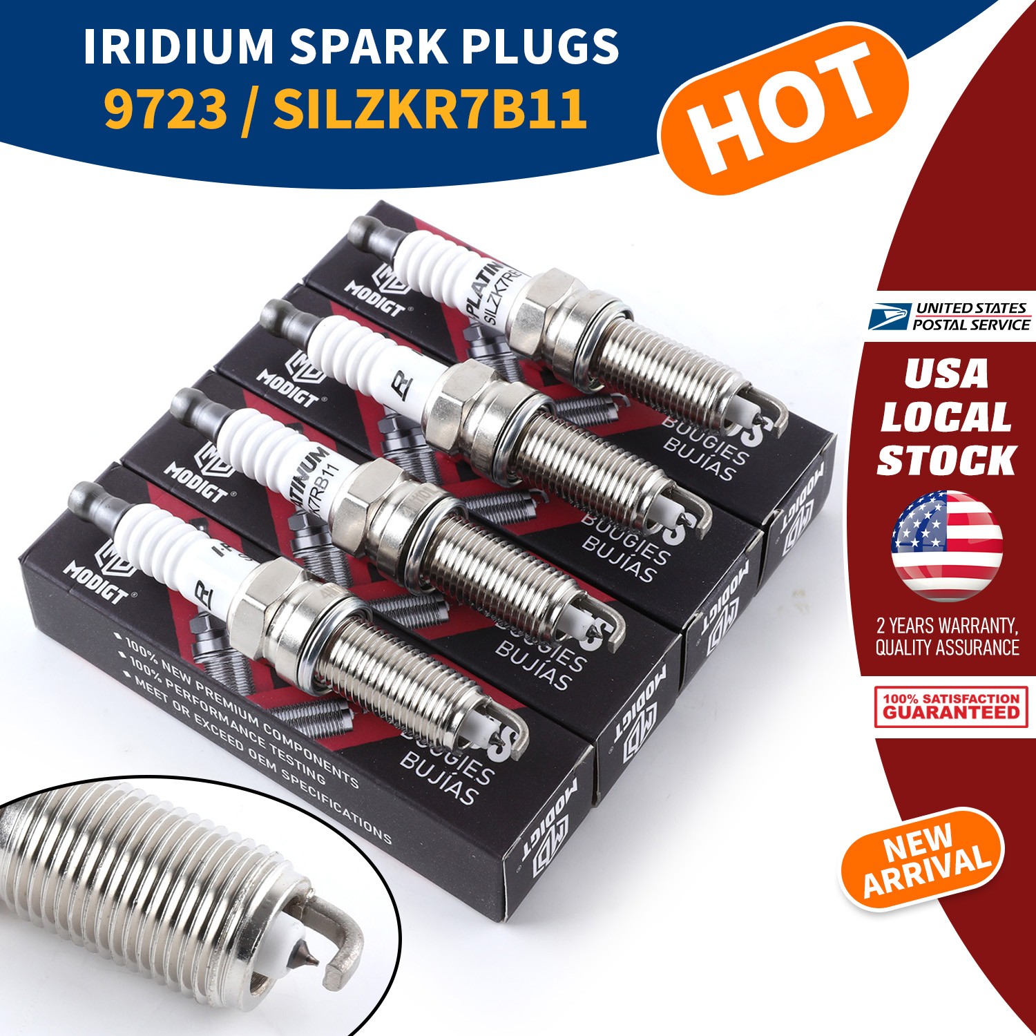 4pcs OE# SILZKR7B11 9723 Iridium Spark Plugs FOR NGK Hyundai Elantra Santa Fe