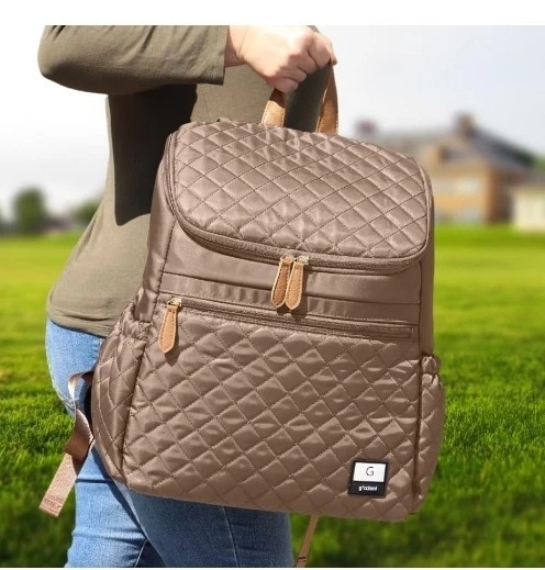 G'ccioni Diaper Bag Backpack, Multifunction,Travel Bag,Nappy Changing Beige New