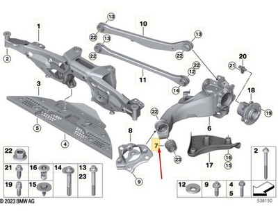 Mini Cooper J01 Längslenker Gummiaufnahme hinten 33308859027 NEU ORIGINAL