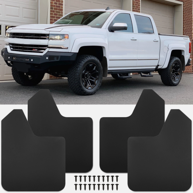 Black Mud Flaps Splash Guards Mudguards Mudflaps For Chevy Silverado 1500 2500