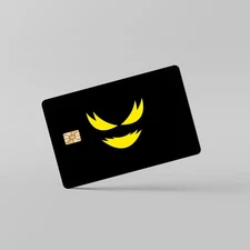 2 Pack Cool Black Yellow Eyes Smile Credit Debit Card Sticker Vinyl Decal Skin