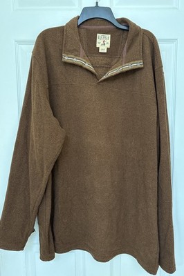 RedHead Sweater Mens 2XLT Brown Heathered Henley Neckline Pullover