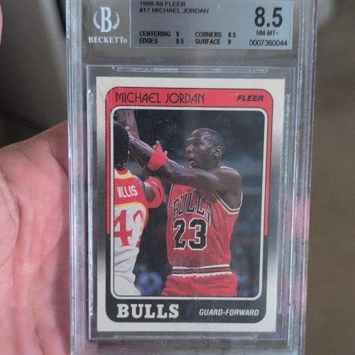 Fleer 1988-89 Michael Jordan #17 Chicago Bulls Basketball Beckett 8.5