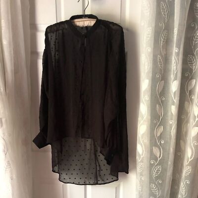 New express oversized button down shirt, sheer, size small, long sleeves
