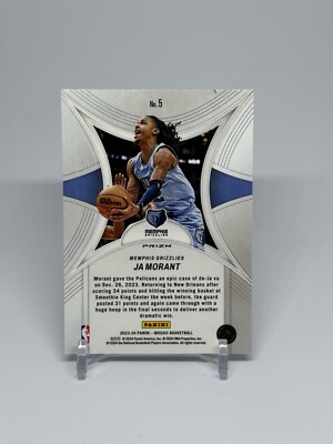 2023-24 Panini Mosaic #5 Ja Morant Epic Performers Silver Prizm | eBay