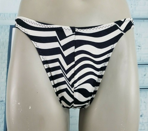 Vintage Swimsuit Thong by Jacque Black White Spand