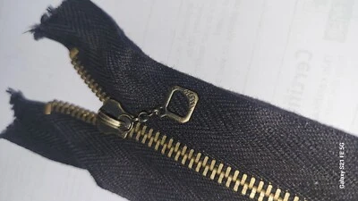 1 × 4'' inch Black Repro Talon vintage style antique brass diamond Zip-Zipper
