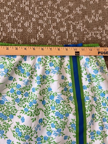 VTG Lilly Pulitzer A Line zip Skirt blue green Floral ribbon bow 1970s Size 8 - Picture 7 of 24