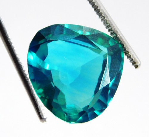 42.30 Ct Natural Ceylon Green Parti Sapphire Pear Cut Gemstone Certified - Picture 4 of 7