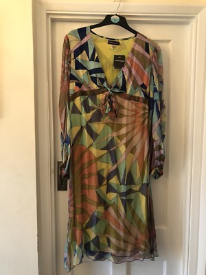 New Antik Batik Yvonne Silk V-Neck Tie Knot At Front Luxury Boho Maxi Dress,Med  | eBay
