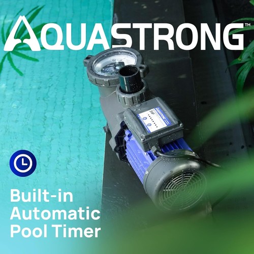 AQUASTRONG In/Above Ground Pool Pump, 3 HP w/Timer, 115v, w/High Flow, 9350 GPH - Picture 2 of 6