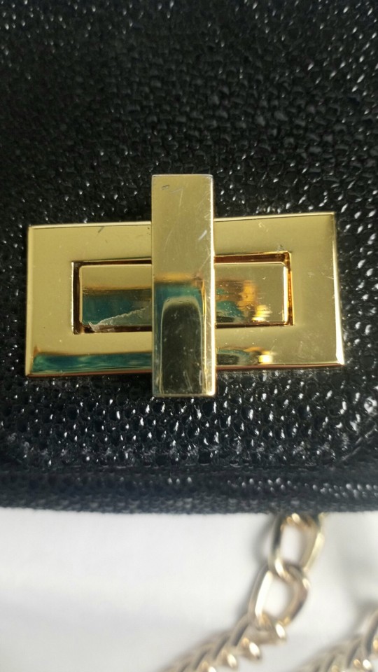 PIETRO ALLESANDRO NEW YORK BLACK CROSSBODY/SHOULDER BAG W/ GOLD CHAIN